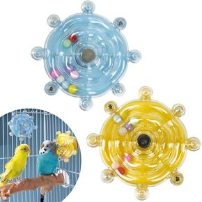 Bird Toys, 2PCS Conure Rotating Wheel Toy Parakeet Spinning Toys Parrot Rattle Toys for Small-Medium Birds Cockatiels Lovebirds Parrotlets Conures Bird Cage Accessories