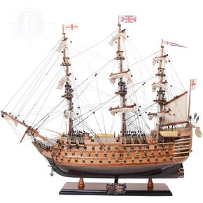 Old Modern Handicrafts HMS Victory Medium Admiral Line - Fully Assembled H.M.S. Victory Museum-Quality Wooden Model Ship - Exquisite Nautical Décor for Home Decor - 30L x 10W x 27H Inches