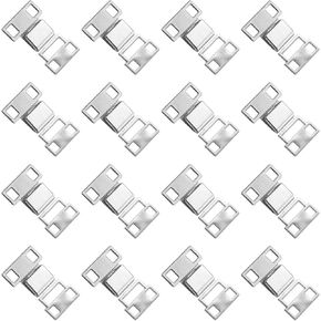 HARFINGTON 12set Hooks and Eyes Closure Set 15.5mm Metal Hook and Eye Sewing Clasp Snaps Fasteners for Clothing Bra Trousers Pants DIY Craft, Gunmetal