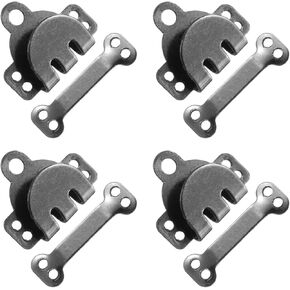 HARFINGTON 4set Hooks and Eyes Closure Set 14mm Metal Hook and Eye Sewing Clasp Snaps Fasteners for Clothing Bra Trousers Pants DIY Craft, Gunmetal