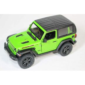KiNSMART - Jeep Wrangler Rubicon Off Road 4x4 5 inch 1:34 Scale Die Cast Model Replica Toy Car (Green Hardtop)