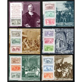 1992 Voyages of Christopher Columbus Souvenir Sheets - Set of Six Scott 2624-29 by USPS