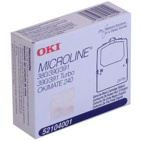 Oki 52104001 OEM Ribbon - Microline 380 390 390 Turbo 391 391Turbo Black Fabric Ribbon (2M Characters) OEM