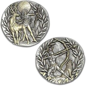 Artemis Greek Goddess of Nature, Childbirth, Wildlife, Healing, The Hunt Ancient Collectible Coin