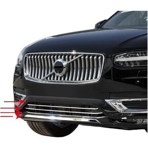 فاصل المفسد ، متوافق مع ملحقات السيارات المتوافقة مع Volvo XC90 Chrome Decoration 2020-2022 Mid-Net Trim Pront Lip Trim XC90 Decorative Stices (2020-2021 XC90 3pcs)