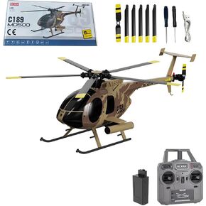 RC ERA C189 MD500 RC Helicopter Model - 1/28 Scale 2.4G 4-Channel Single-Rotor Remote Control Helicopter Model, 3D Stunt & One-Key Takeoff & Landing RC Airplane for Adults Beginners