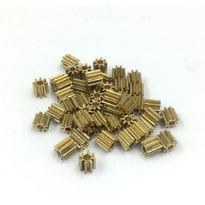 10pcs 0.2M 0.3M 0.4M 0.5M 0.6M 0.8M 8T Metal Pinion Gear Brass M0.6 for 2.0mm / 3.0mm 1.0mm 1.5mm Shaft Size Motors Drone Parts (Color : A)