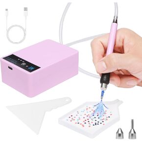 Nephelolux Electric Diamond Art Painting Pen Kit for Adults - Vacuum Diamond Art Painting Accessories and Tools with 3PCS Pen Tips, Storage Tray and Correction Plate for Art DIY Craft