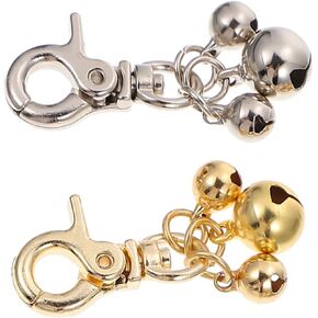 Mipcase 2pcs Pet Bell Necklace with Clip Pendant Accessories Attachment for Easy Tracking Lightweight Bells for Pets