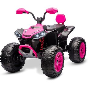 Kids ATV 4 Wheeler Ride on Eletric Motorcycle, 24V Battery Powered, KidsElectric Toy Car, with High&Low Speed, Music, Led Lights, Ride On Car for 3-8 Kids,Blue