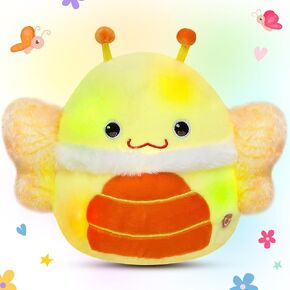 Easfan 12" LED Kitty Plush Pillow Soft Pink Cat Glowing Plush Toy Cute Stuffed Animal Home Room Decoration Birthday Get Well Gifts for Kids Toddlers