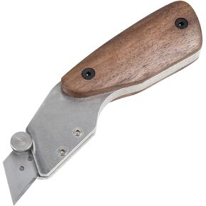 JOJOCY Practical Leather Craft Knife, Ergonomic Walnut Wood Handle Stainless Steel Blade Ideal for Cutting, Engraving Leather Essential Handmade DIY Tool for Artisans