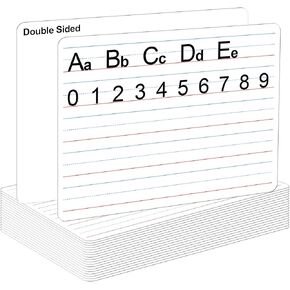 20 Packs Small Dry Erase White Board Cards with Lines 9"x12" Double Sided Lined Whiteboard Sheets Writable Erasable Handwriting Practice Board Sheet for Classroom Students Homeschool Teachers Supplies