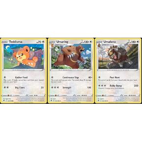 Ursaluna 124/189 - Astral Radiance - Rare Pokemon Evolution Card Lot - Ursaring Teddiursa