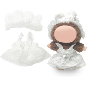 ملابس متوافقة مع دمية Labubu ، مجموعة ملابس Labubu - فستان وردي + عقال القوس + حقيبة كتف بيضاء لدمع لابوبو ، إكسسوارات أنيقة لدمية لابو 17 سم ، لا دمية (حلم كاميليا الوردي) in Kuwait