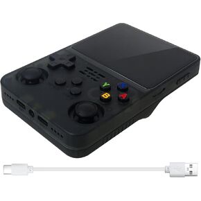 New R36S Retro Handheld Video Game Console Linux System 3.5 Inch IPS Screen Portable Pocket Video Player Built-in 15000 Games 128G (Black)