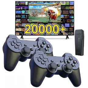 Wireless Retro Game Console, Retro Game Stick with Built-in 9 Emulators, 64GB,20,000+ Games, 4k Definition, and 2.4GHz Wireless Controller, Plug and Retro Play Video Games for TV.