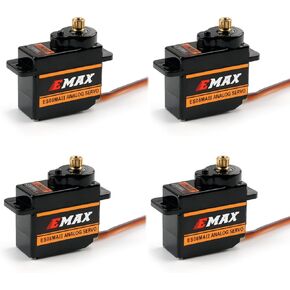 EMAX ES08MA II 12g Mini Metal Geared Servo Micro Analog Servo Forward for RC Car Helicopter Model (Pack of 4)
