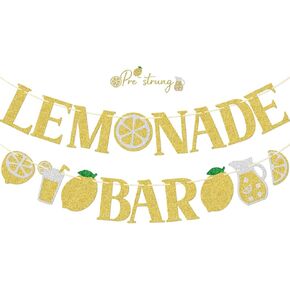 FOZEE Lemonade Bar Banner, Lemonade Party Decor, Lemon Stand Banner, Lemon Birthday Decorations, Summer Party Decor, Pre-strung