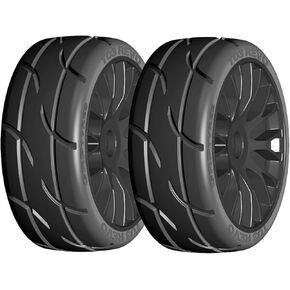 GRP GTX03-XM5 1: 8 GT NEW TREFTED MEDIDE أسود 20 يتحدث الإطارات المطاطية (2)