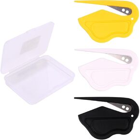 3PCS Enterfter Envelope Envelope Slitter ، 3.15 × 2.05 بوصة من البلاستيك وافتتاح الحرف الافتتاحية ، مظروف مظروف مع شفرة خفية السلامة الصغيرة وسهلة تحملها للنساء العاملات للطلاب