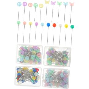 Artibetter 400pcs دبابيس الخياطة مسطحة الرأس إبر حرفية أساسية لتصنيع ملابس اللحف ومشاريع DIY ومواد سلكية مع صنعة