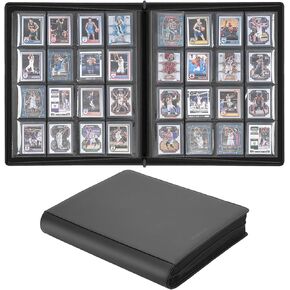 16-Pocket Toploader Binder Holds 640 3"x 4" 35PT Toploaders, Card Collection Albums with Sleeves for Sports Cards Rigid Cards