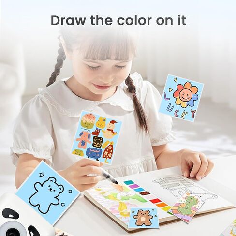 الورق الحراري ، ورق ملصق ملصق ذاتي ، 57mmx3.8m أوراق أبيض أبيض ملصق للمجلة ، الدراسة ، الصور ، الملاحظة ، متوافقة مع CP1/CP2/TP6/TP6S ومعظم طابعة ملصقات صغيرة - أصفر اللون الأزرق in Kuwait