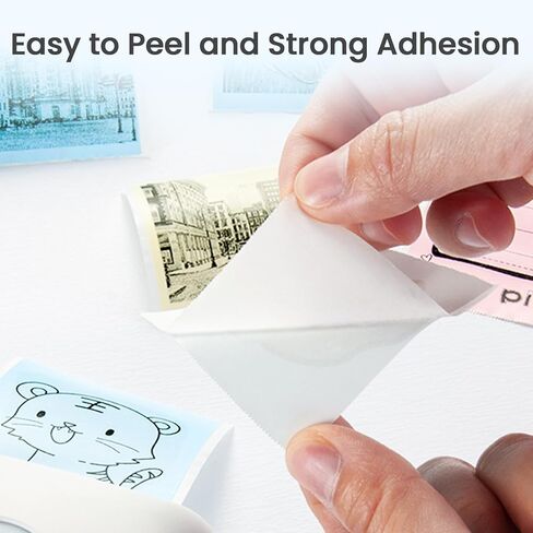 الورق الحراري ، ورق ملصق ملصق ذاتي ، 57mmx3.8m أوراق أبيض أبيض ملصق للمجلة ، الدراسة ، الصور ، الملاحظة ، متوافقة مع CP1/CP2/TP6/TP6S ومعظم طابعة ملصقات صغيرة - أصفر اللون الأزرق in Kuwait