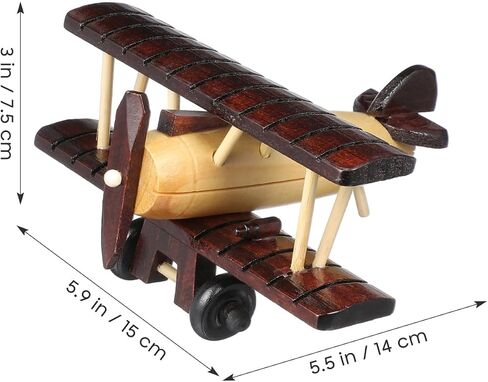 IMIKEYA Wooden Vintage Airplane: Wooden Airplane Mini Small Retro Model Plane Model Ornament Home Desktop Wood Crafts Home Room Decor in Saudi Arabia