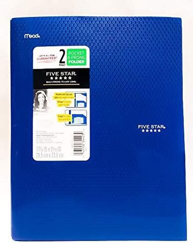 Generic Five Star 2-Pocket & Prong Checkered Plastic Folder 11-5/8*9-5/16 inch (Orange) in Saudi Arabia