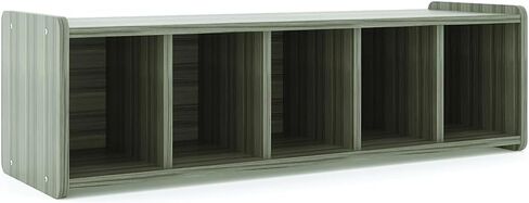 Book Bench Cubby Shelf ، خشب مغلفة ، أثاث الفصل الدراسي ، أطفال حضانة ما قبل المدرسة يقرأون زاوية الديكور ، حجم الطفل الصغير الصغير ، 46 "W × 20" D X 14 "H (Shadow Elm Gray ، جاهز للتجميع) in Kuwait
