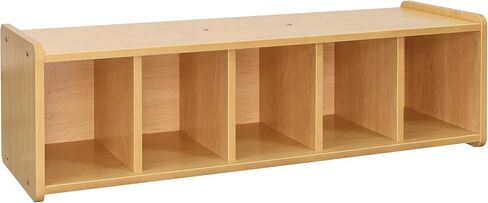 Book Bench Cubby Shelf, Laminated Wood, Classroom Furniture, Preschool Nursery Kids Reading Nook Decor, Toddler Young Child Size, 46" W x 20" D x 14" H (Shadow Elm Gray, Ready-to-Assemble) in Kuwait