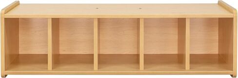 Book Bench Cubby Shelf, Laminated Wood, Classroom Furniture, Preschool Nursery Kids Reading Nook Decor, Toddler Young Child Size, 46" W x 20" D x 14" H (Shadow Elm Gray, Ready-to-Assemble) in Kuwait