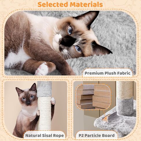 Yaheetech Trotatable Cat Tree 53.5in Tower متعدد المستويات للقطط الداخلية/القطط الكبيرة ، منزل الحيوانات الأليفة مع وظائف الخدش ، مركز تلعب الأثاث ، الرمادي الداكن in Saudi Arabia