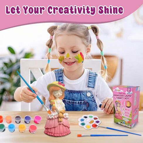 ASIOWELY Paint Your Own 8-Petal Flower Lamp Kits,Arts and Crafts Supplies for Kids Toys Ages 4-6-8,DIY Art Night Light Painting for Girls Ages 5-10,Birthday Gifts for 3-12+ Year Old Toddler Teen Adult in Kuwait