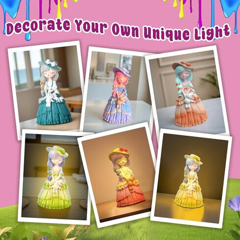ASIOWELY Paint Your Own 8-Petal Flower Lamp Kits,Arts and Crafts Supplies for Kids Toys Ages 4-6-8,DIY Art Night Light Painting for Girls Ages 5-10,Birthday Gifts for 3-12+ Year Old Toddler Teen Adult in Kuwait