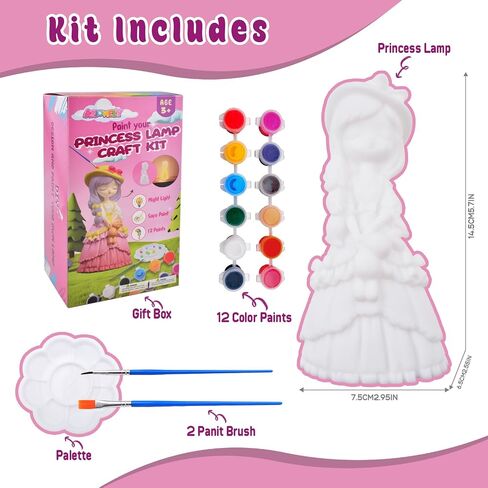 ASIOWELY Paint Your Own 8-Petal Flower Lamp Kits,Arts and Crafts Supplies for Kids Toys Ages 4-6-8,DIY Art Night Light Painting for Girls Ages 5-10,Birthday Gifts for 3-12+ Year Old Toddler Teen Adult in Kuwait