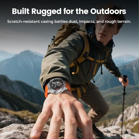 ساعة ذكية WalkerFit للرجال - الرد على المكالمات/الاتصال الهاتفي مع 110 طرازات رياضية، ساعة لياقة بدنية مقاومة للماء IP68 مع مراقب معدل ضربات القلب، ساعة ذكية Android متوافقة مع iPhone، شاشة AMOLED مقاس 1.43 بوصة، سوار فولاذي in Kuwait