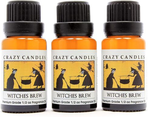 Crazy Candles Witches Brew (Made in USA) 3 زجاجات 1/2 أوقية كل (15 مل) زيت العطر الممتاز المعطر in Saudi Arabia