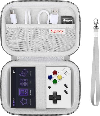Supmay Carrying Case for Miyoo Mini Plus OnionOS Handheld Game Console, Retro Gaming Console Storage Holder Travel Bag with Mesh Pocket for USB-C Cable, TF-Card Reader, Instruction, Purple in Kuwait