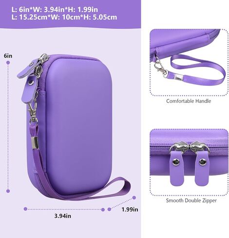Supmay Carrying Case for Miyoo Mini Plus OnionOS Handheld Game Console, Retro Gaming Console Storage Holder Travel Bag with Mesh Pocket for USB-C Cable, TF-Card Reader, Instruction, Purple in Kuwait