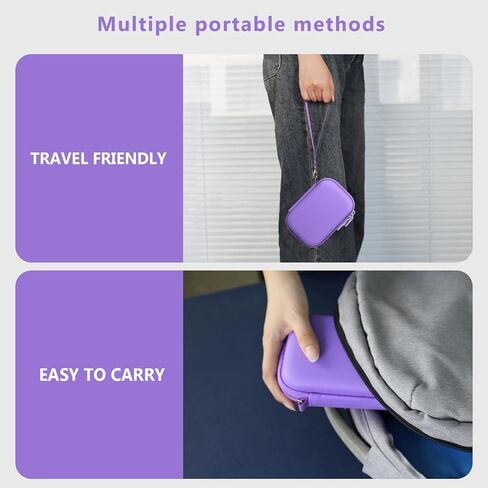 Supmay Carrying Case for Miyoo Mini Plus OnionOS Handheld Game Console, Retro Gaming Console Storage Holder Travel Bag with Mesh Pocket for USB-C Cable, TF-Card Reader, Instruction, Purple in Kuwait