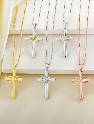 YL Cross Necklace 925 Sterling Silver Ankh Crucifix Pendant Infinity Criss Jewelry for Women in Saudi Arabia