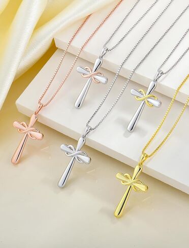 YL Cross Necklace 925 Sterling Silver Ankh Crucifix Pendant Infinity Criss Jewelry for Women in Saudi Arabia