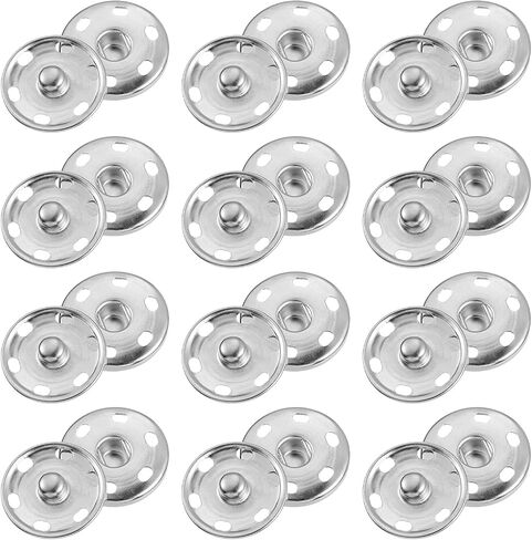 UXCELL 25 مجموعات أزرار SPACE SHIP ، 21 مم الصحافة أزرار السحابات SNAP METAL للملابس DIY الحرف اليدوية ، والفضة in Saudi Arabia