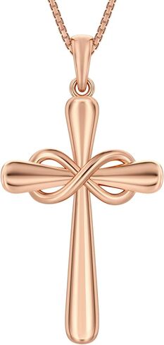YL Cross Necklace 925 Sterling Silver Ankh Crucifix Pendant Infinity Criss Jewelry for Women in Saudi Arabia