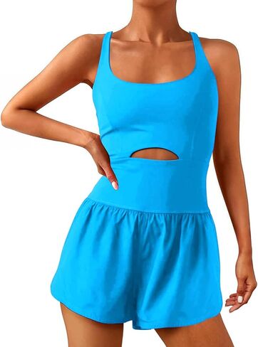 Workout Onesie Romper Jumpsuits for Women, Sleamless Athletic Gym Yoga Work Out Bodycon One Piece Jumpsuit in Saudi Arabia