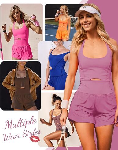 Workout Onesie Romper Jumpsuits for Women, Sleamless Athletic Gym Yoga Work Out Bodycon One Piece Jumpsuit in Saudi Arabia