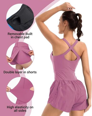 Workout Onesie Romper Jumpsuits for Women, Sleamless Athletic Gym Yoga Work Out Bodycon One Piece Jumpsuit in Saudi Arabia
